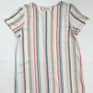 Cloth & Stone Dress Striped Linen Blend Size S